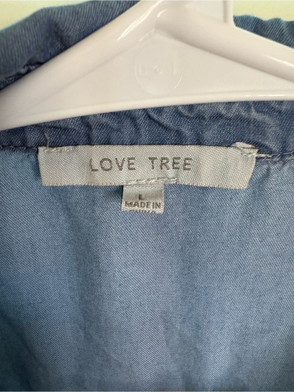 Love Tree Women’s Light Blue Denim top